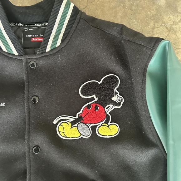 Supreme Black and Green Mickey Bomber Jacket - Picture 4 of 4